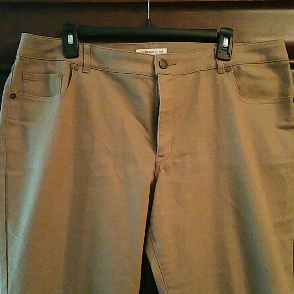 Tan Capri with embroidered trim